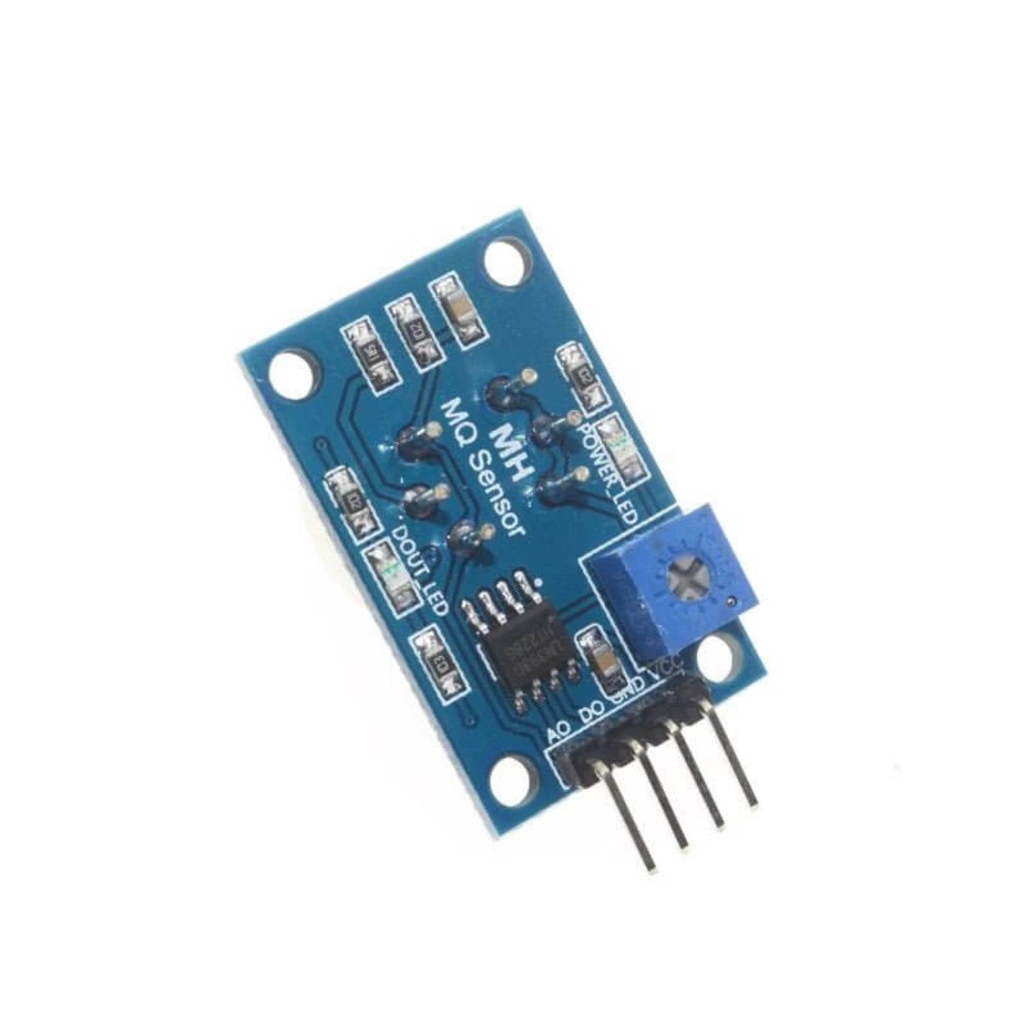 MQ-2 gas sensor module for Arduino, detects combustible gases with high sensitivity and low conductivity, ideal for various applications.