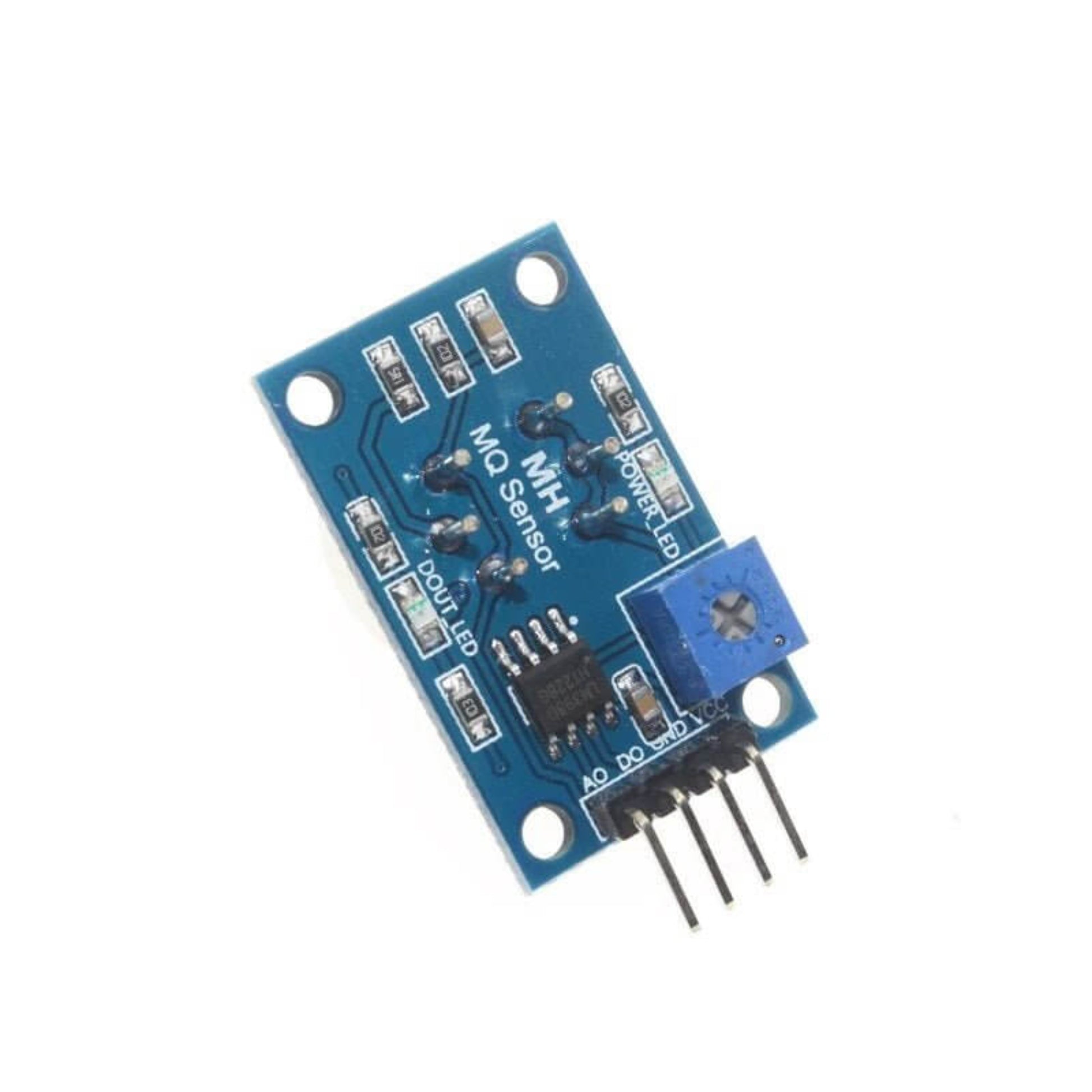 MQ-2 gas sensor module for Arduino, detects combustible gases with high sensitivity and low conductivity, ideal for various applications.
