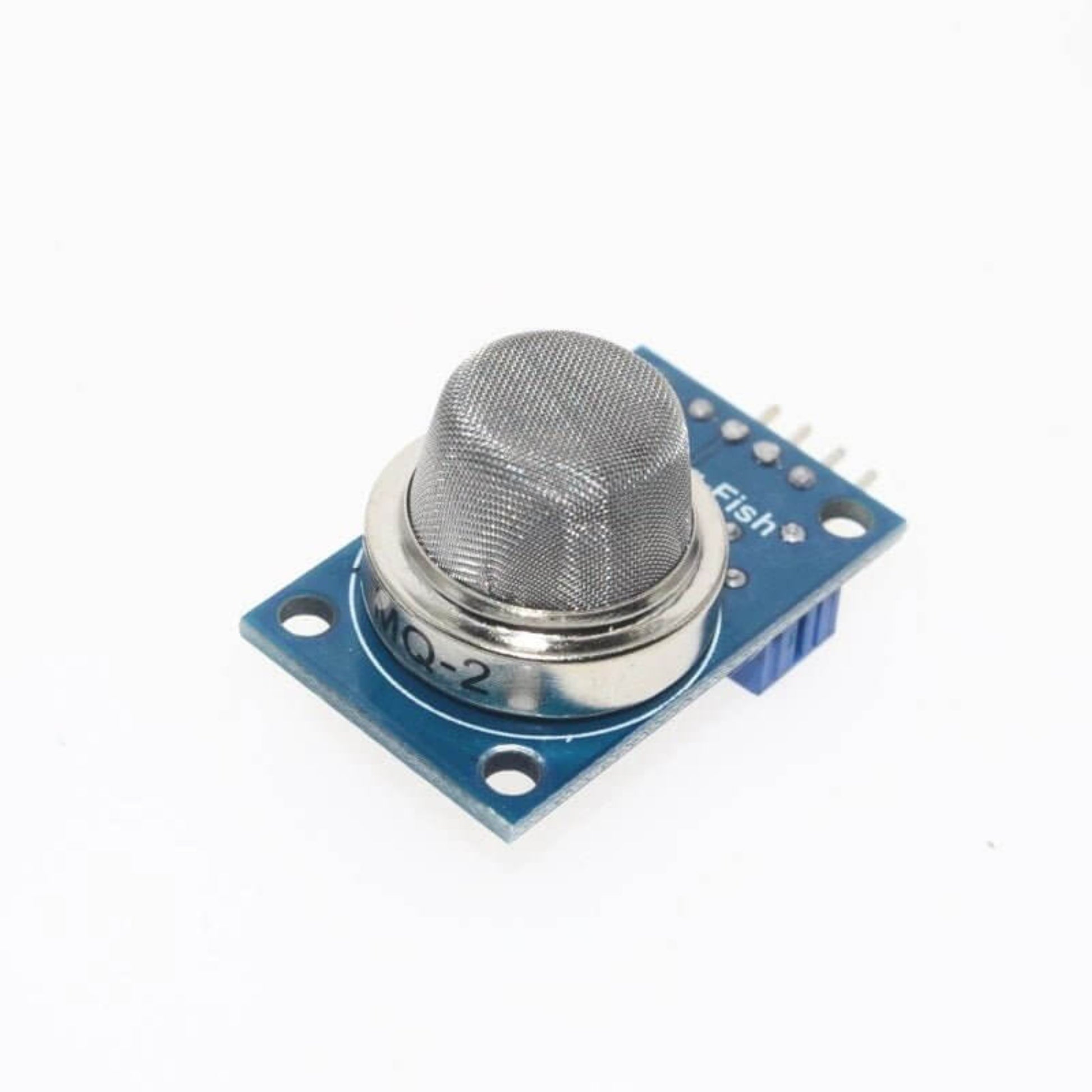MQ-2 gas sensor module for Arduino, detects smoke, LPG, and hydrogen gases with high sensitivity and low conductivity.