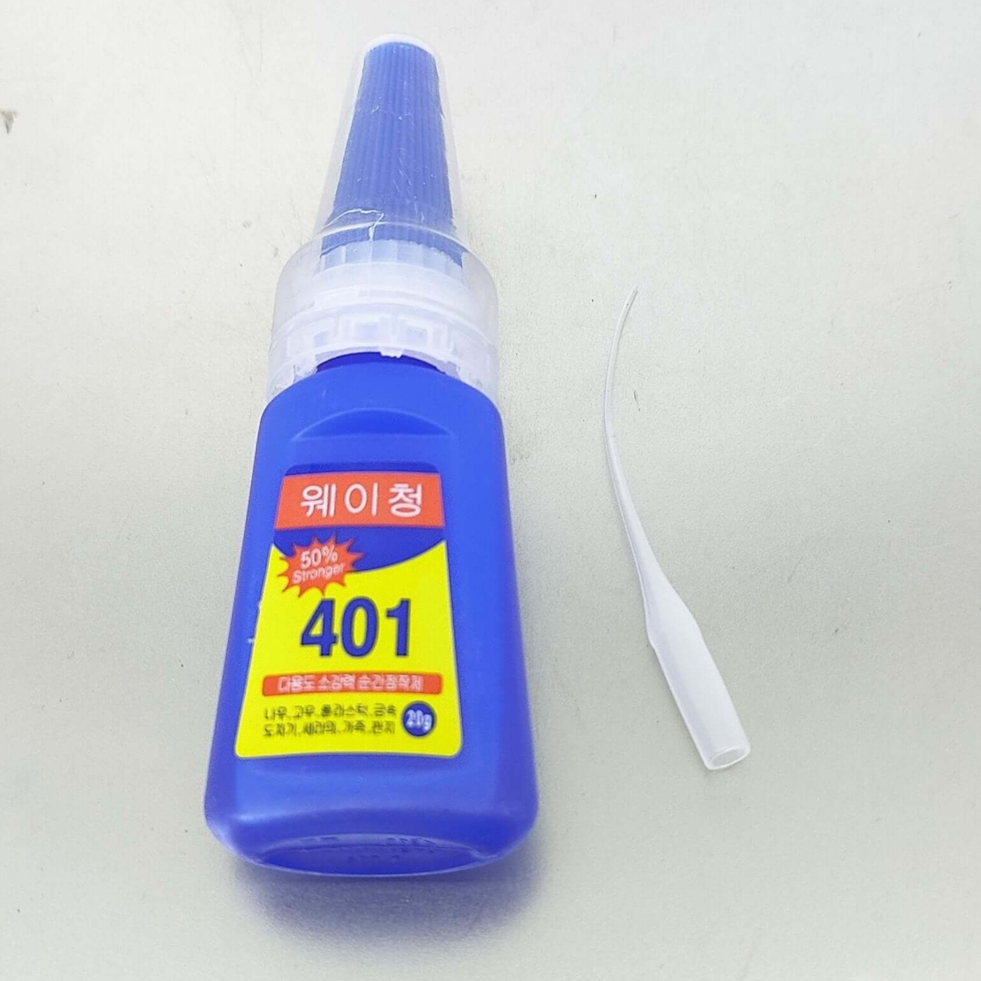 Multifunction 401 Instant Super Glue 20g, ideal for wood, plastic, and beauty applications, with quick 10-30 seconds fixing time.