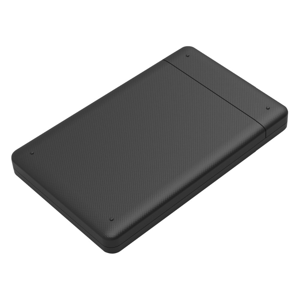 ORICO 2.5-inch USB 3.0 external HDD enclosure, sleek black design for durable storage and portability.