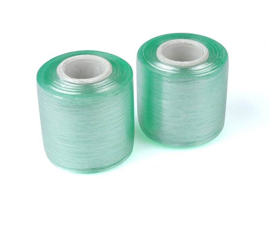 2 rolls of transparent PVC stretch wrap packing film, 6cm wide and 120m long, ideal for industrial sealing and packaging.