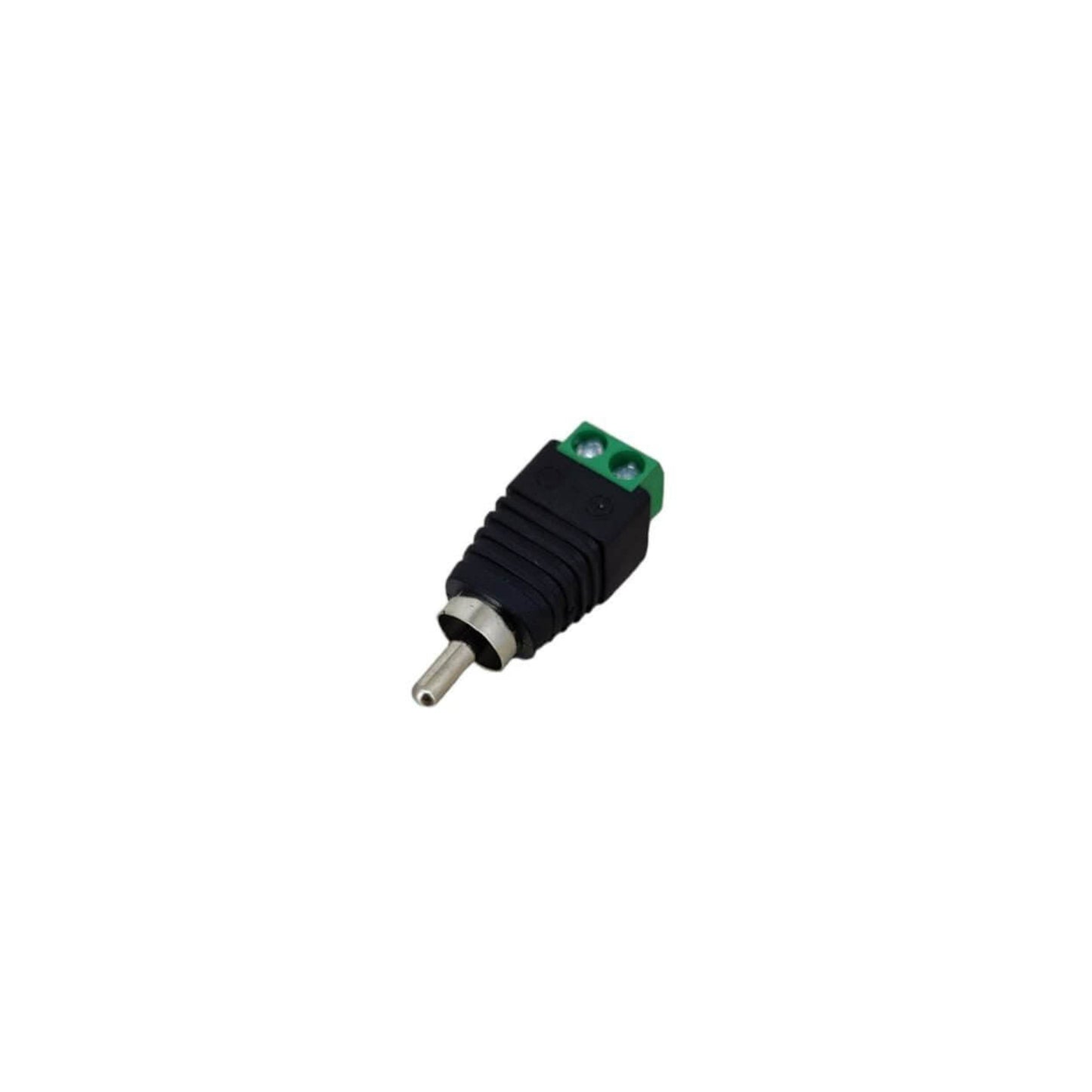 RCA male connector to AV screw terminal adapter for easy audio video installations.