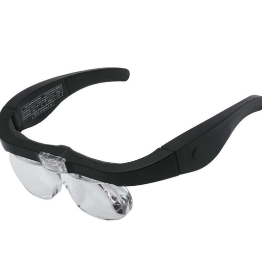 LED rechargeable magnifying glasses with interchangeable lenses for reading and repair work.