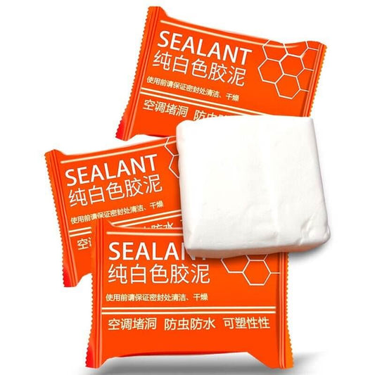 Wall Hole Sealant Plasticine Packets for Air-conditioning Mending, Eco-friendly Waterproof White Clay, 50g