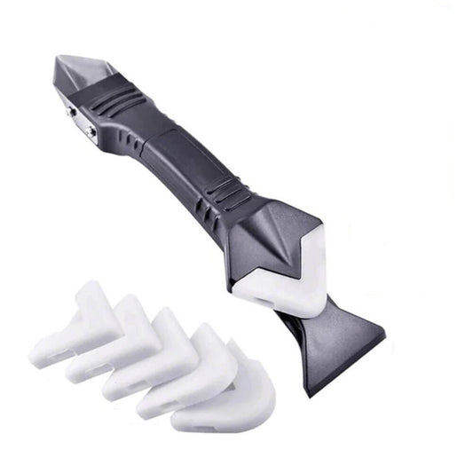 3 in 1 rubber silicone remover set with interchangeable pads for caulk finishing and gap repairing tools.