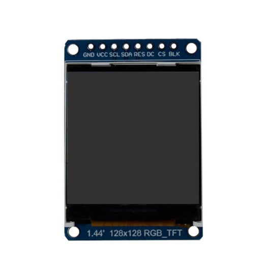 1.44-inch SPI TFT LCD display module with 128x128 resolution for Arduino and DIY electronics projects.