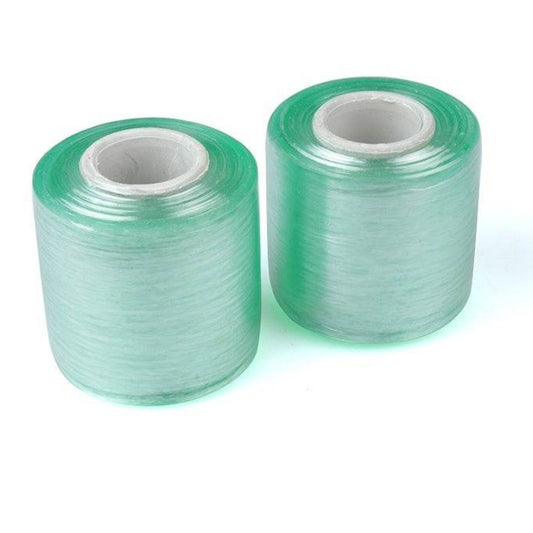 2 rolls of transparent PVC stretch wrap packing film, 6cm wide and 120m long, ideal for industrial sealing and packaging.