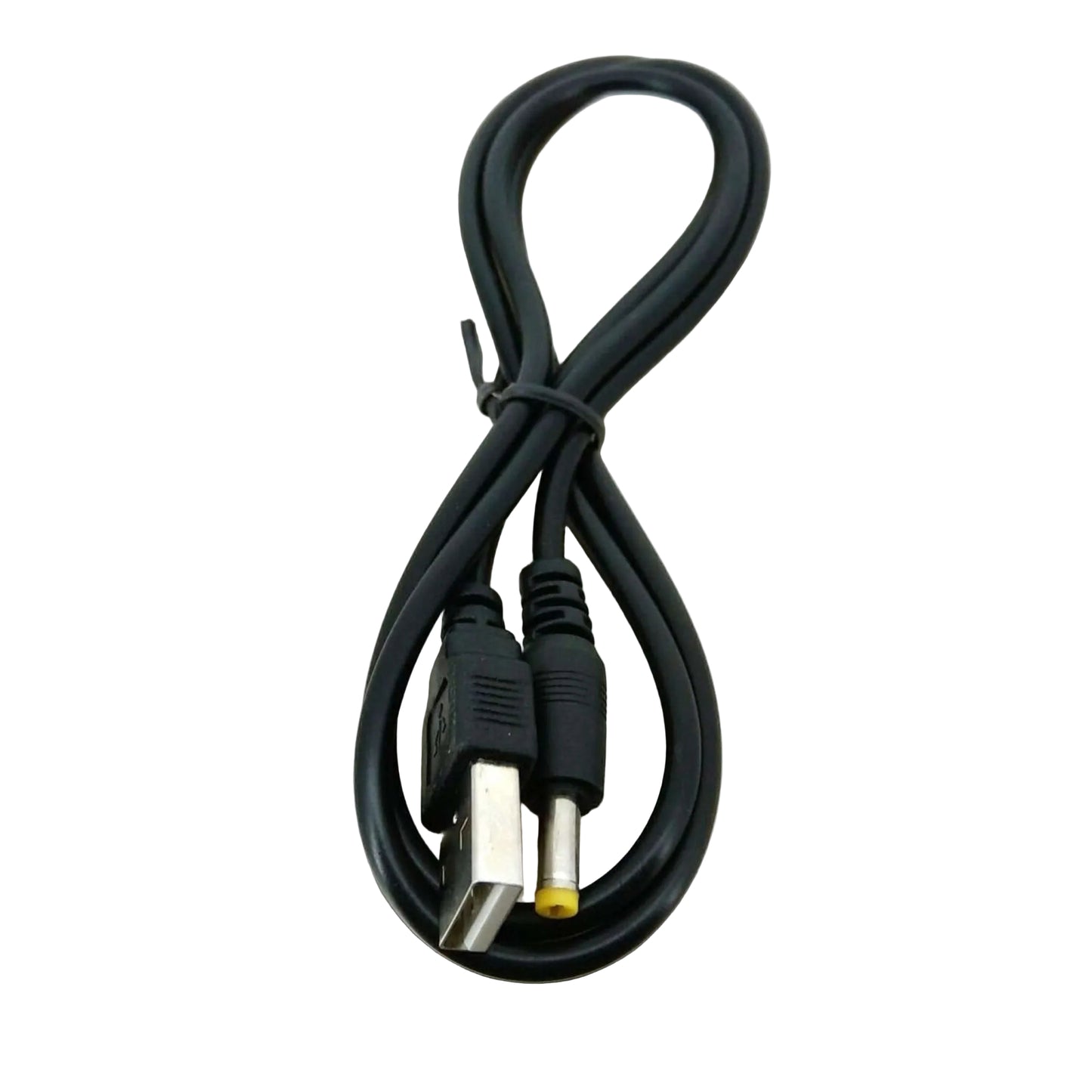 USB-to-DC 4.0x1.7 mm charging cable for PSP and other electronics, featuring USB-A and barrel-jack connectors.
