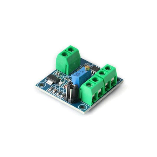 Top view of the 0-10V voltage to PWM converter module showing screw terminals.