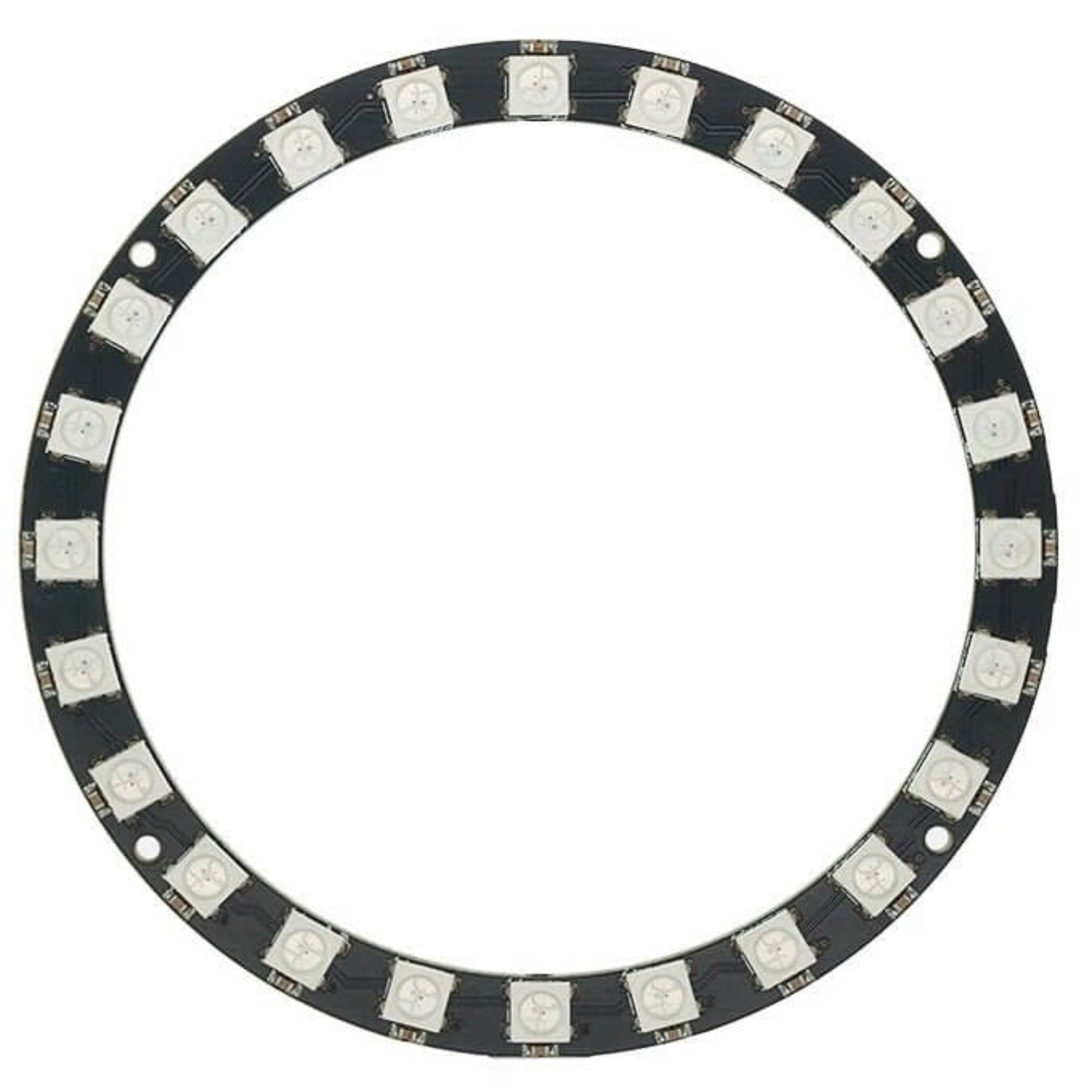 24 RGB WS2812 5050 LED ring lamp for Arduino, features 24 integrated LED chips in a circular design.